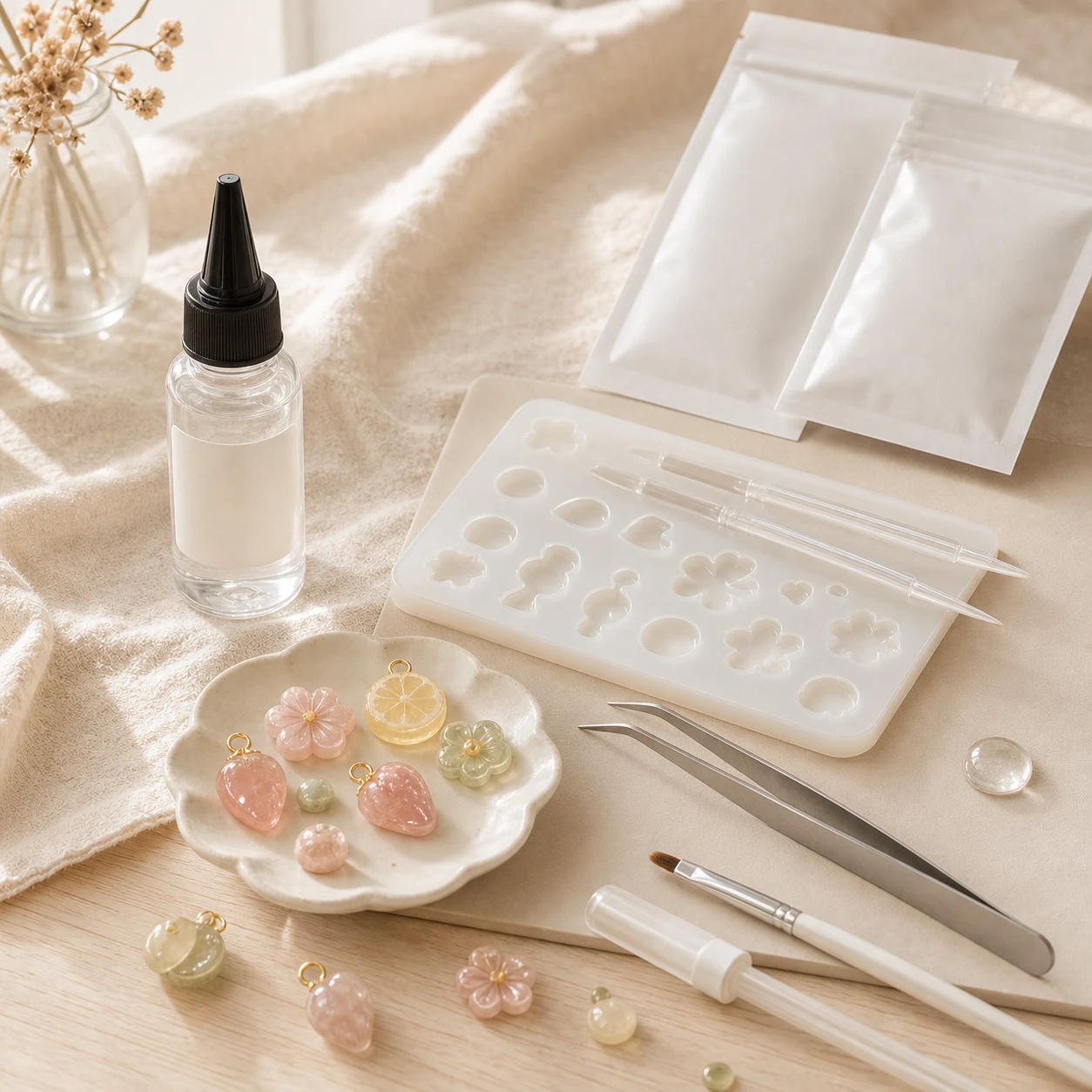 clay charm findings ResinDrip material guide